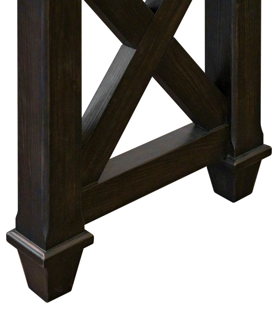 Traditional Wood Open L-Desk and Return Dark Brown