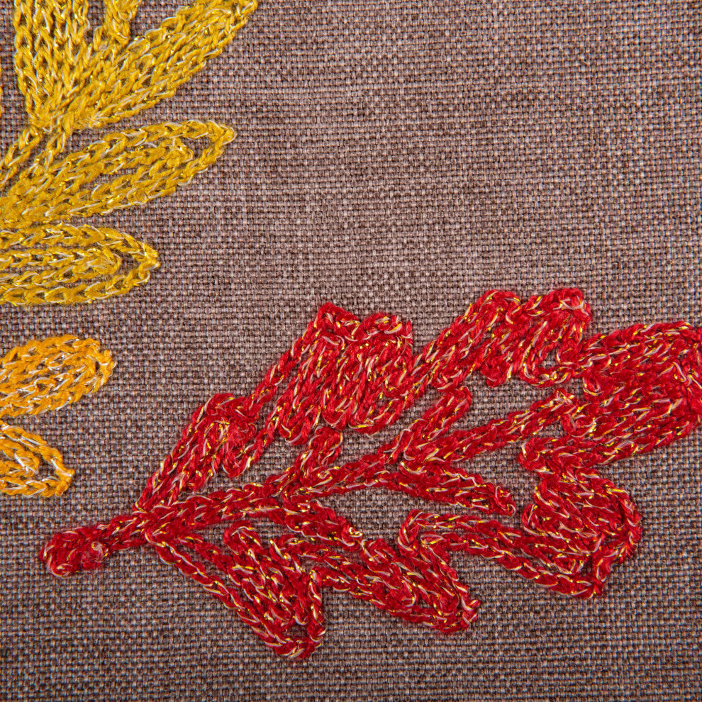 Shimmering Leaves Embroidered Placemat, Set Of  4