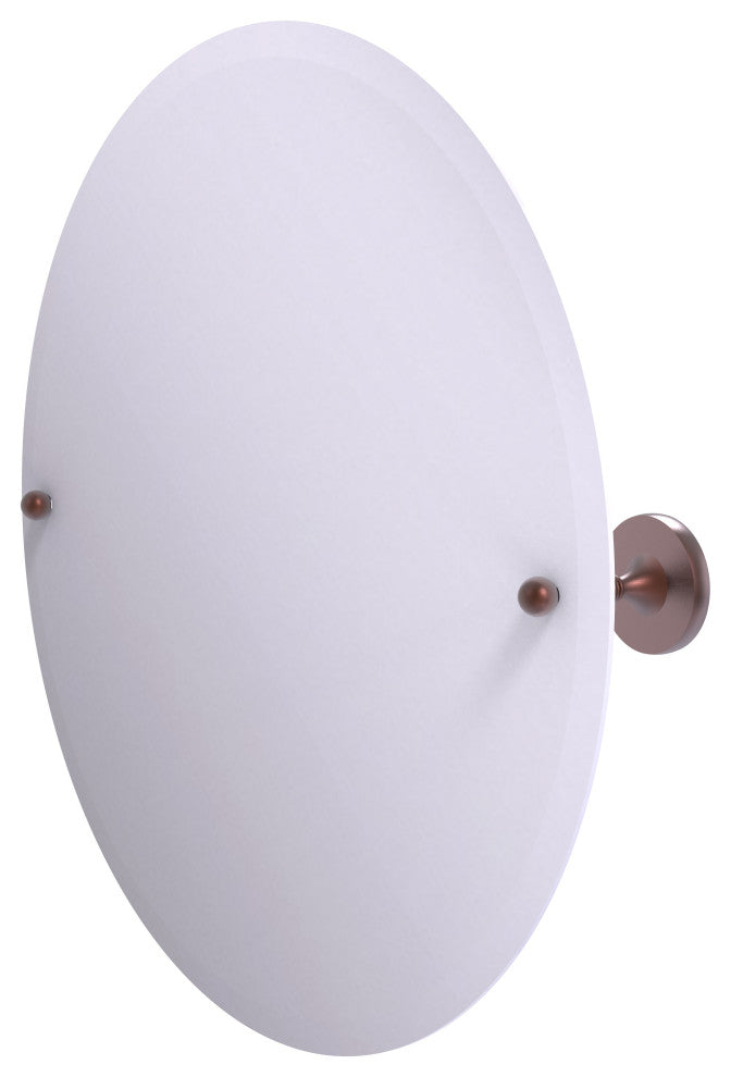 Shadwell Frameless Round Beveled Edge Tilt Mirror, Antique Copper