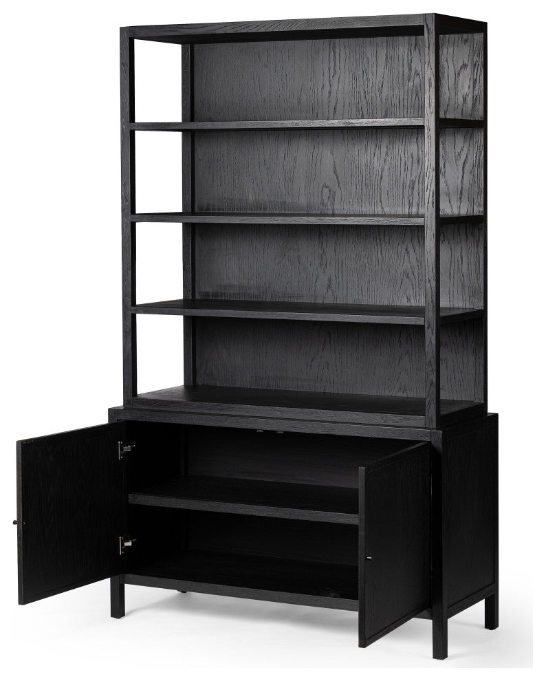 Hopkins Bookcase-Brushed Ebony Oak Vnr
