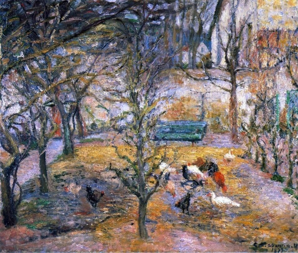 Camille Pissarro A Farmyard at the Maison Rouge Pontoise Wall Decal