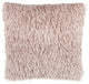 Square Blush Pink Shag Throw Pillow