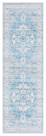 Safavieh Arizona Machine-Washable Collection ARZ913 Rug, Grey/Turquoise, 2'6"x8'