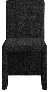 Benson Upholstered Dining Chair, Black, Linen Texured Fabric