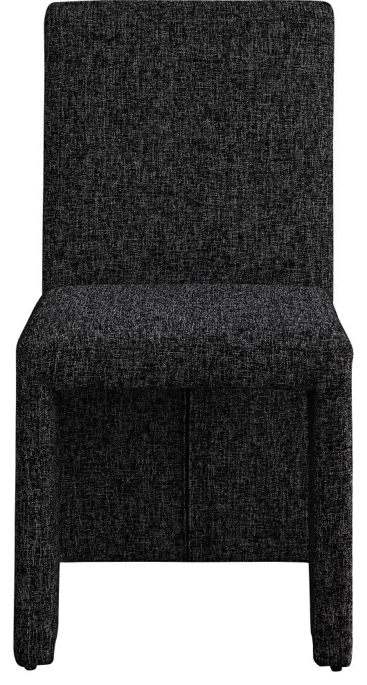 Benson Upholstered Dining Chair, Black, Linen Texured Fabric