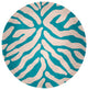 Animal Stripe Spring Chenille Rug, Explorer Blue, 5' Round
