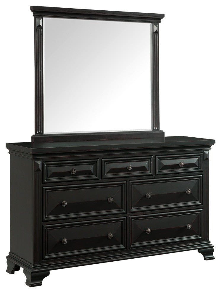 Picket House Montauk Twin Over Full Bunk Bed, Black, 5 Piece