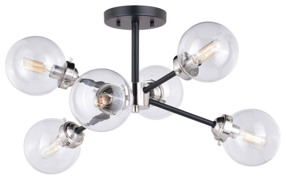 Vaxcel, Orbit Sputnik 6-Light Semi-Flush Mount Ceiling Light, Oil Rubbed Bronze