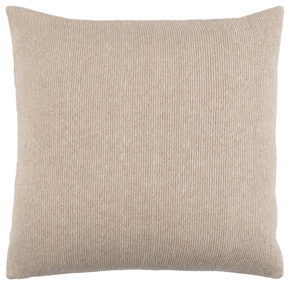 Surya Willa Oatmeal Pillow Shell With Polyester Insert 20"H X 20"W