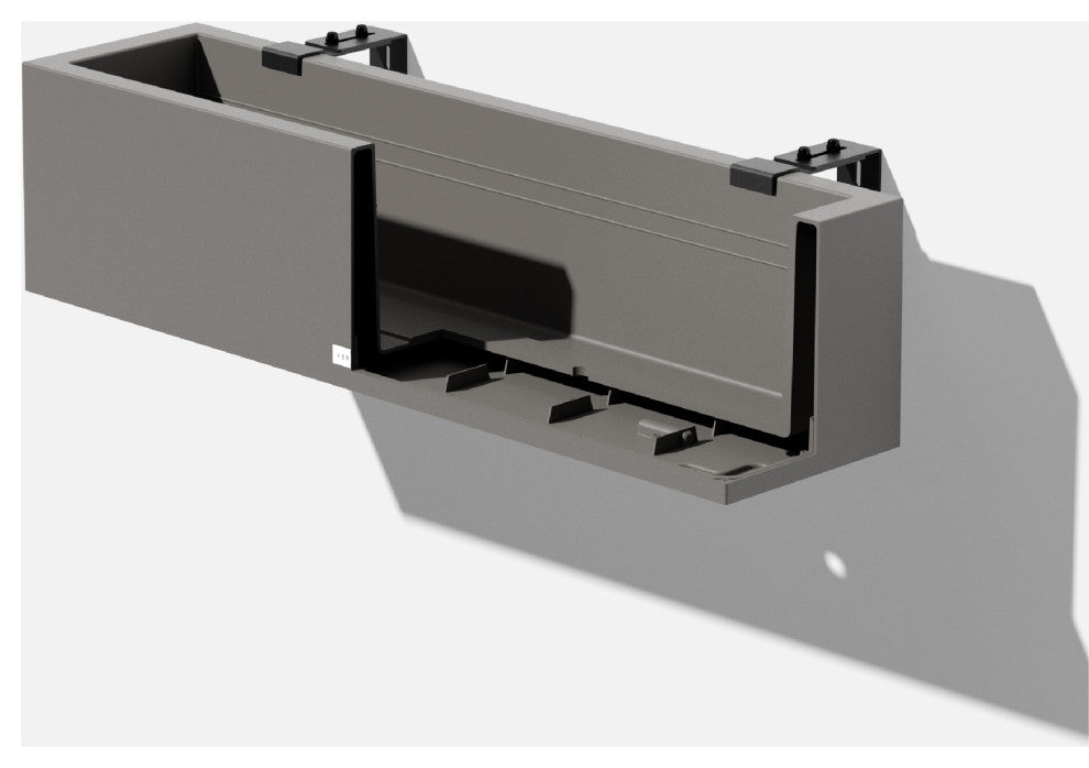 Block Series Trough 36" Planter With Bracket, Grey, 9"h X 9"w X 36"l, 1 Pack