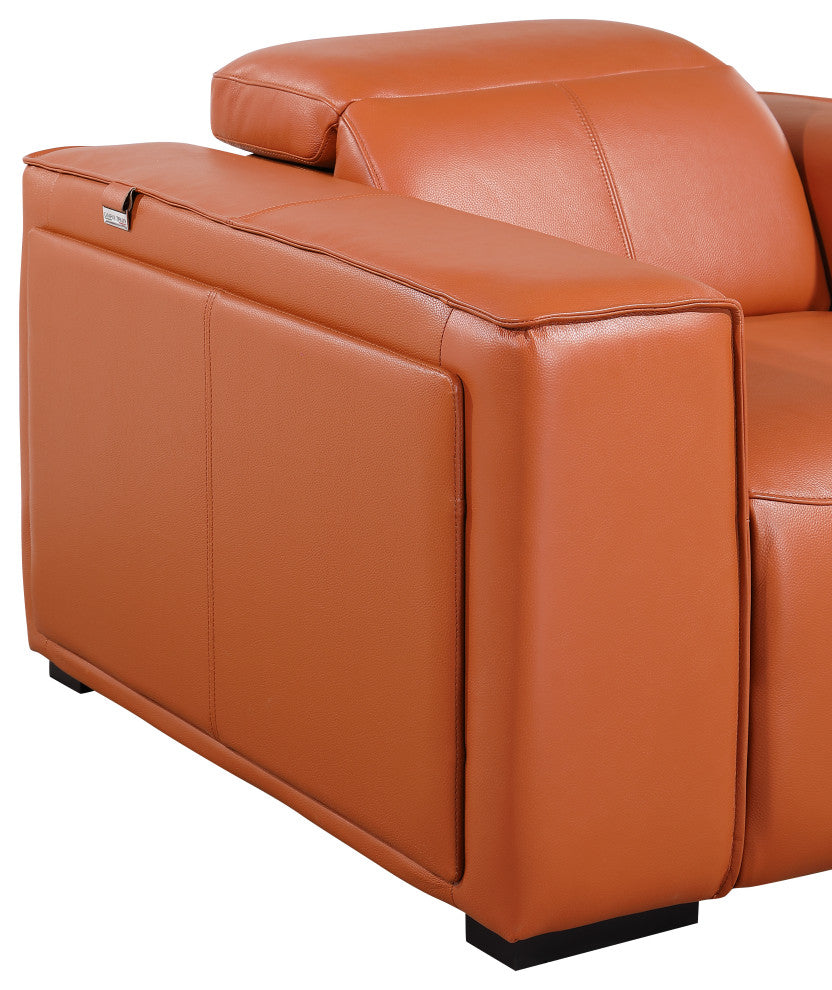 Niccolo Italian Leather 10-Piece U-Shaped 4 Power Reclining Sectional, Camel