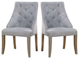 Dining Side Chair, Silver and Light Gray