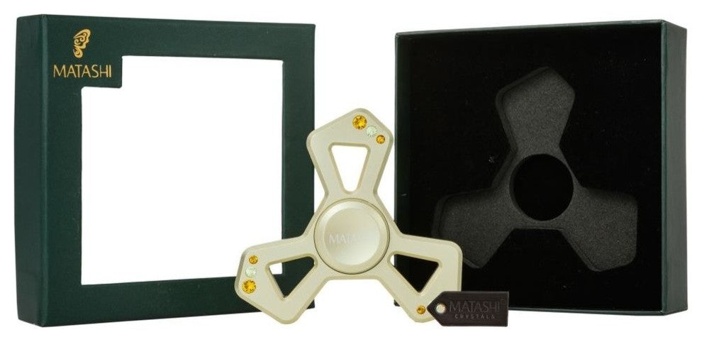 24k Gold Plated Hanging Christmas Tree Triangle Spinner Ornament