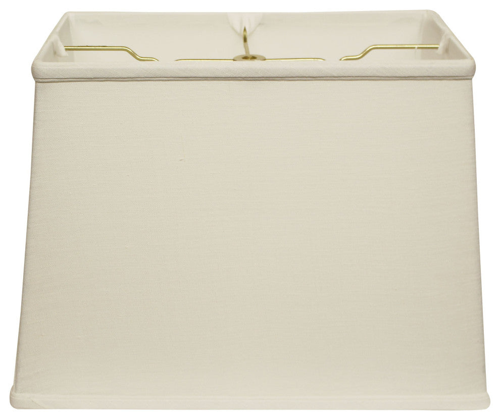 18" White Throwback Rectangle Linen Lampshade