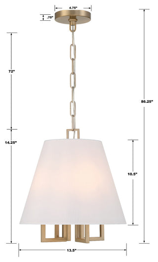 Libby Langdon for Crystorama Westwood 4-Light Vibrant Gold Mini Chandelier