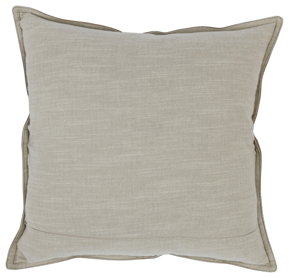 Kosas Home Cheyenne 100% Leather 22" Throw Pillow, Taupe
