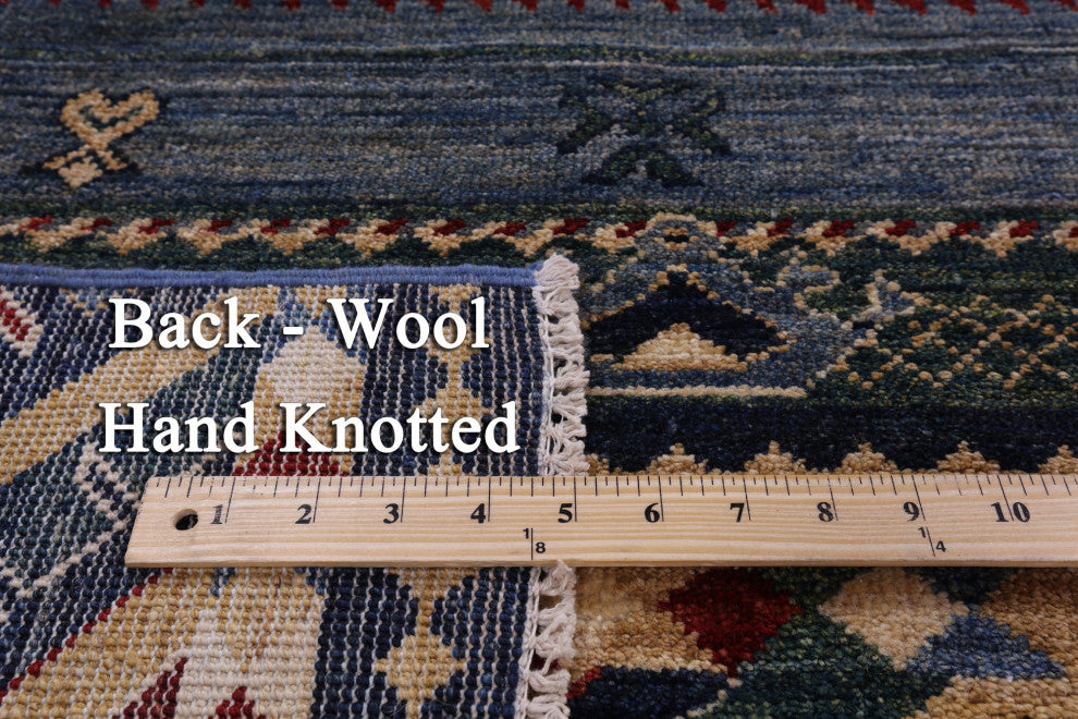 8' 0" X 9' 9" Southwest Navajo Gabbeh Hand Knotted Wool Rug Q11176