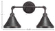 Vintage 2-Light Bath Bar, Dark Granite