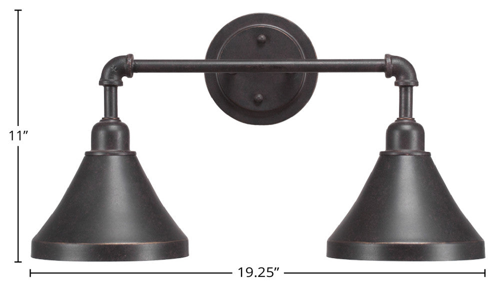 Vintage 2-Light Bath Bar, Dark Granite