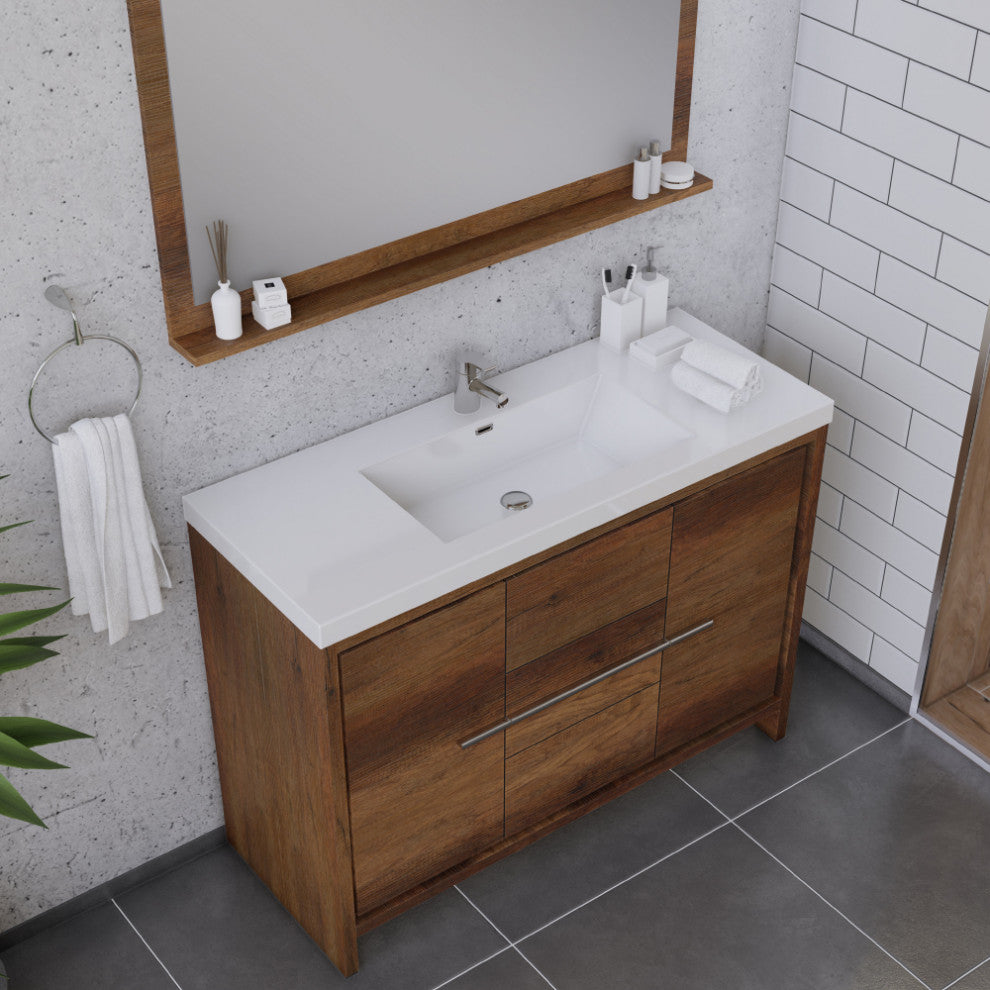 Sortino 48" Bathroom Vanity With Sink, Rosewood