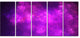 Purple Starry Fractal Sky, Abstract Canvas Art Print, 60"x28", 5 Panels