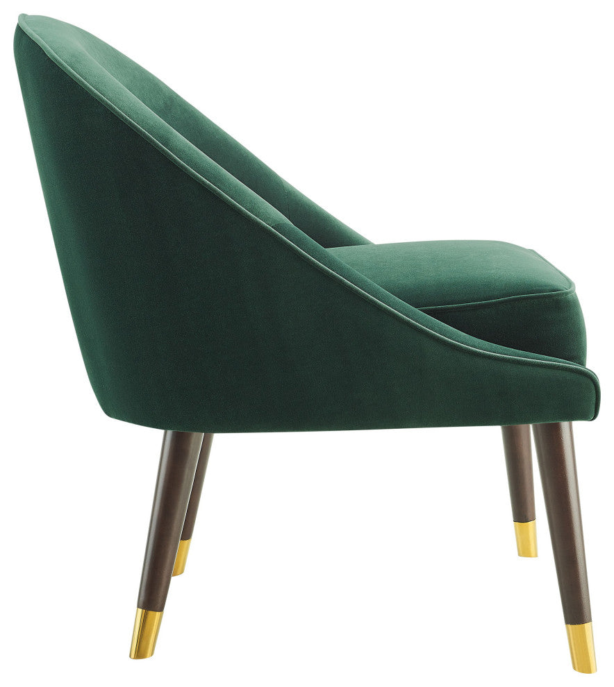 Avalon Velvet Accent Chair, Green