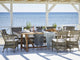Marie Outdoor Dining Side Chair, Antique, Sunbrella Sailcloth Seagull Cushion