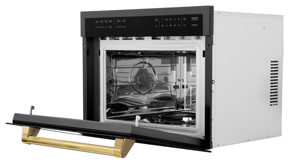 ZLINE 24" Microwave Oven, Black Stainless With Gold MWOZ-24-BS-G