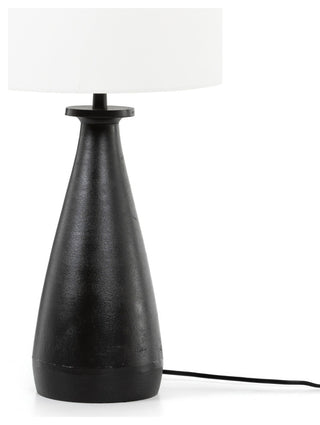 Innes Table Lamp Matte Black Cast Aluminum, White Silk