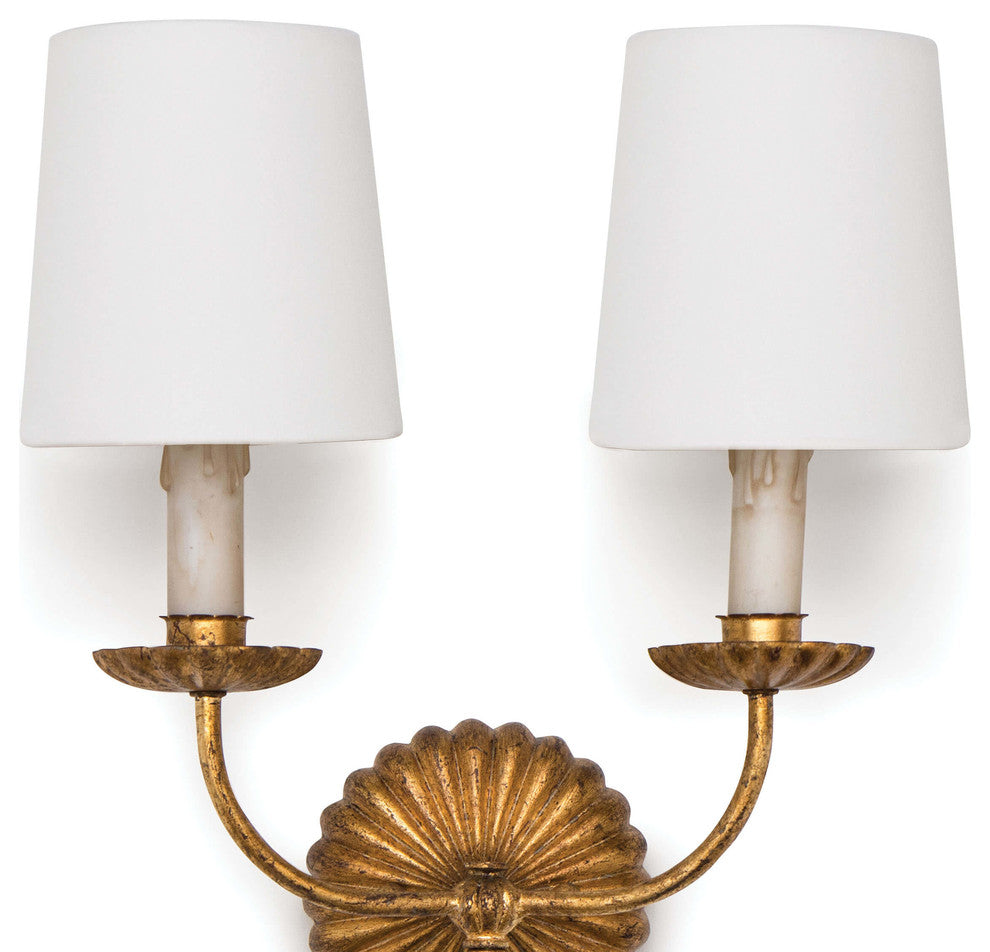 Clove Sconce Double (Antique Gold Leaf)
