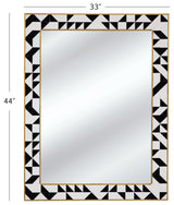 Macari Wall Mirror - Black/Cream/Brass