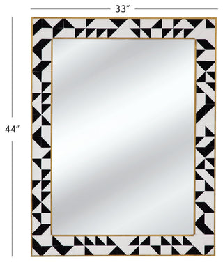 Macari Wall Mirror - Black/Cream/Brass