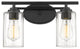 Innovations 353-2W-BK-CL-LED Ice 2 Light 15.125" Vanity Light Matte Black