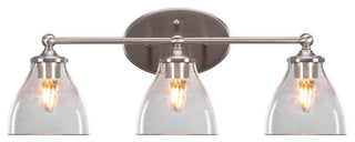 Capri 3-Light Bath Bar, Brushed Nickel/Clear Bubble