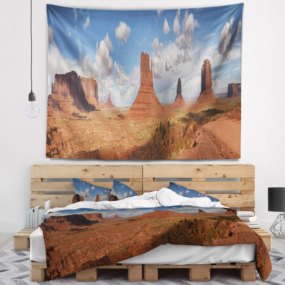 Monument Valley Mountains Landscape Wall Tapestry, 39"x32"