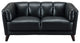 Frances Leather Craft Loveseat, Black