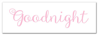 Goodnight 12"x36" Canvas Wall Art, Pink