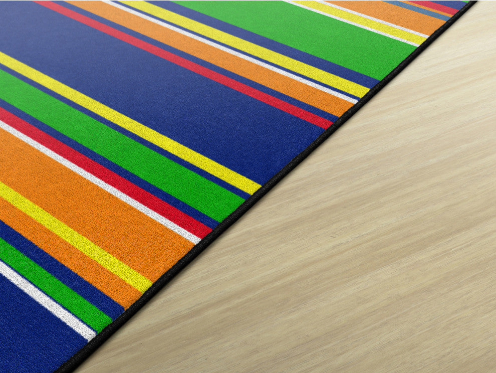 Flagship Carpets VA407-32A 6'X8'4" Stripes Primary Educational Rug