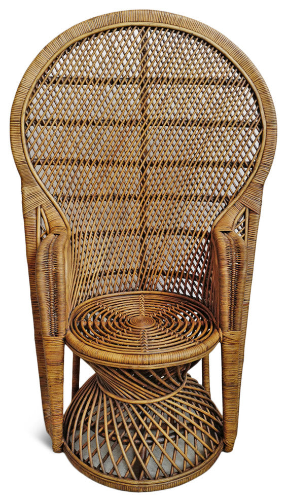 Tea Stain Perindo Peacock Wicker Chair