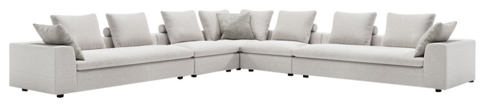 Lucerne Modular Chaise, Ashen Fabric, Ashen Fabric, Set04-5pc