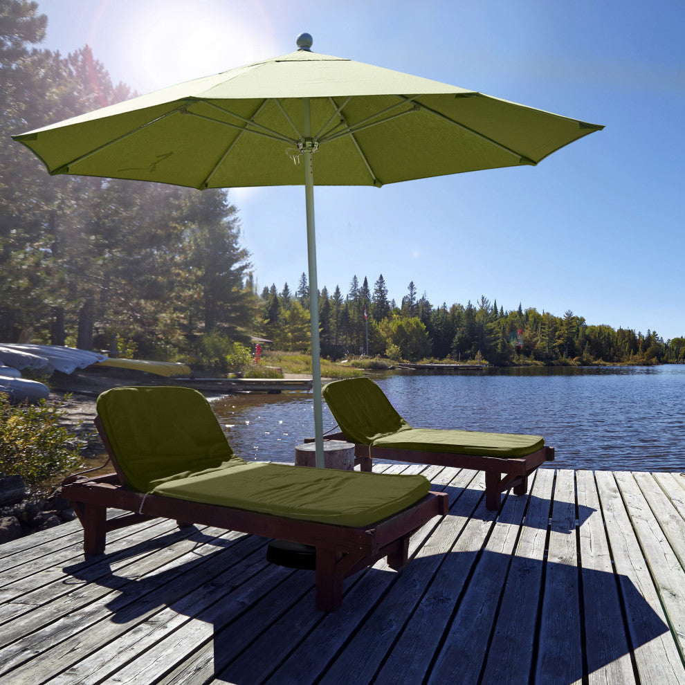 9' Fiberglass Umbrella Pulley OpenWhite, Sunbrella, Cocoa