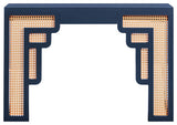 Suzie Navy/Rattan Console Table