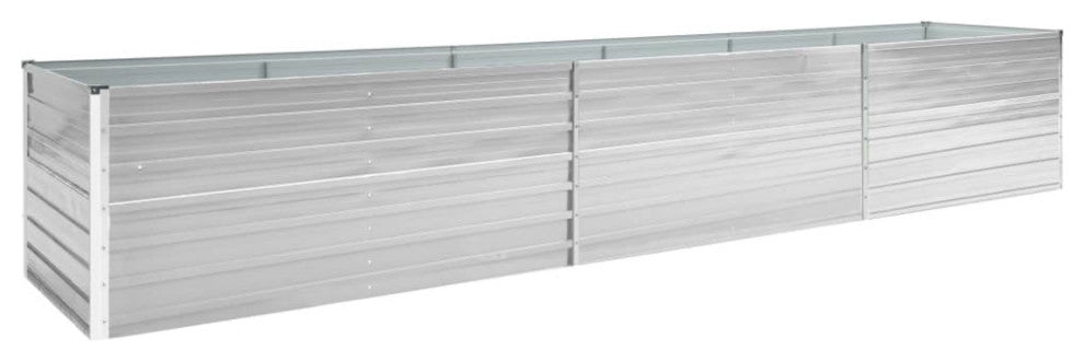 Vidaxl Garden Raised Bed Galvanized Steel 189"x31.5"x30.3" Gray