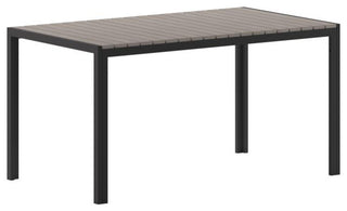 Finch Commercial Grade Outdoor  55" x 31" Dining Table, Gray