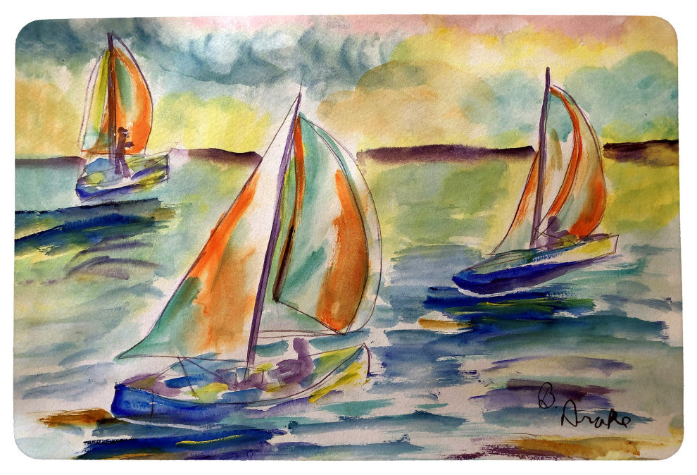 Betsy Drake Sail Race Door Mat 18x26