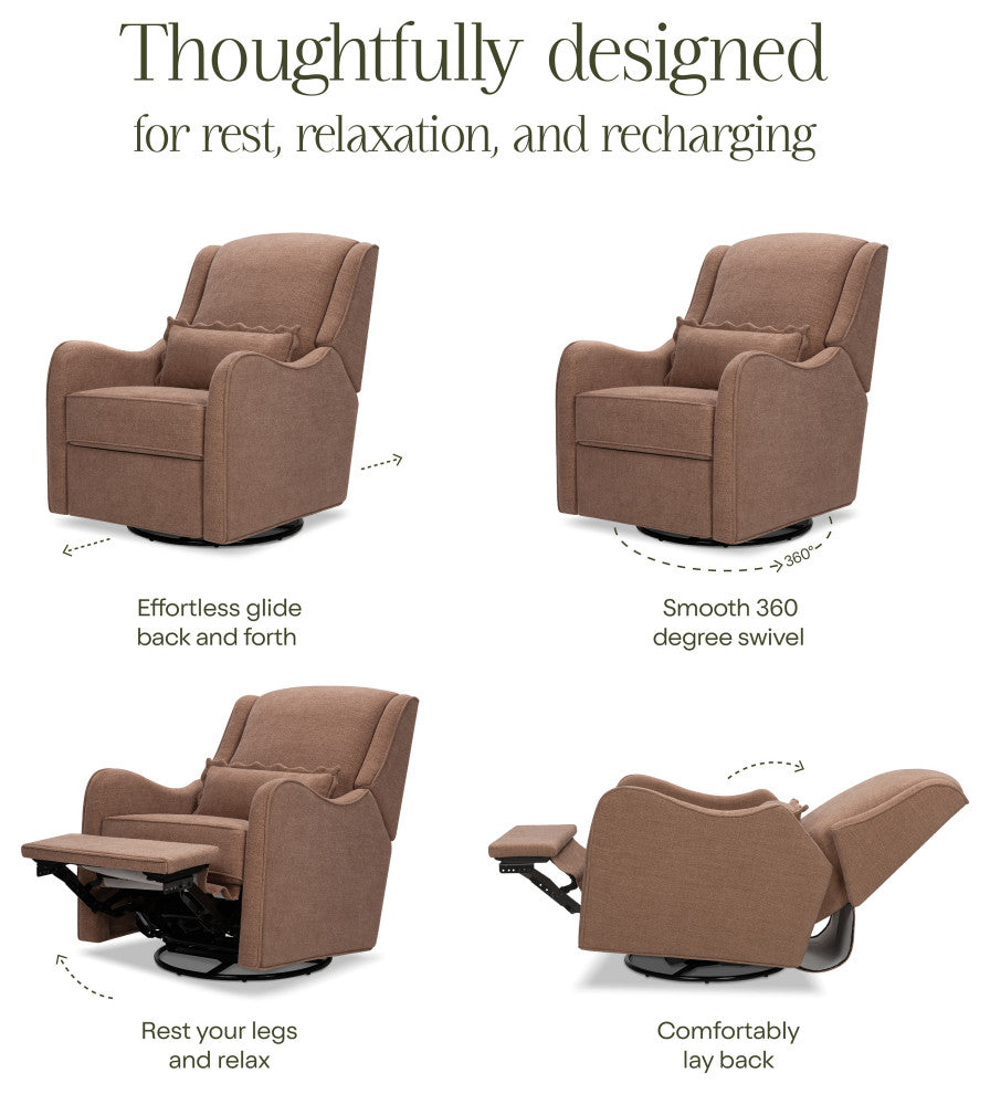 Devon Recliner and Swivel Glider, Performance Dusty Rose Eco-Basketweave