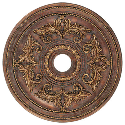 Ceiling Medallion, Crackled Greek Bronze