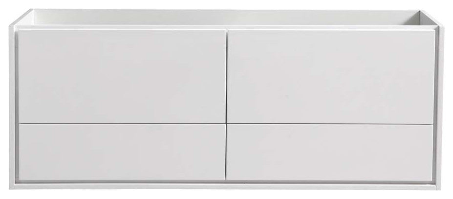 Fresca Catania 60" Gloss White Wall Hung Double Sink Cabinet