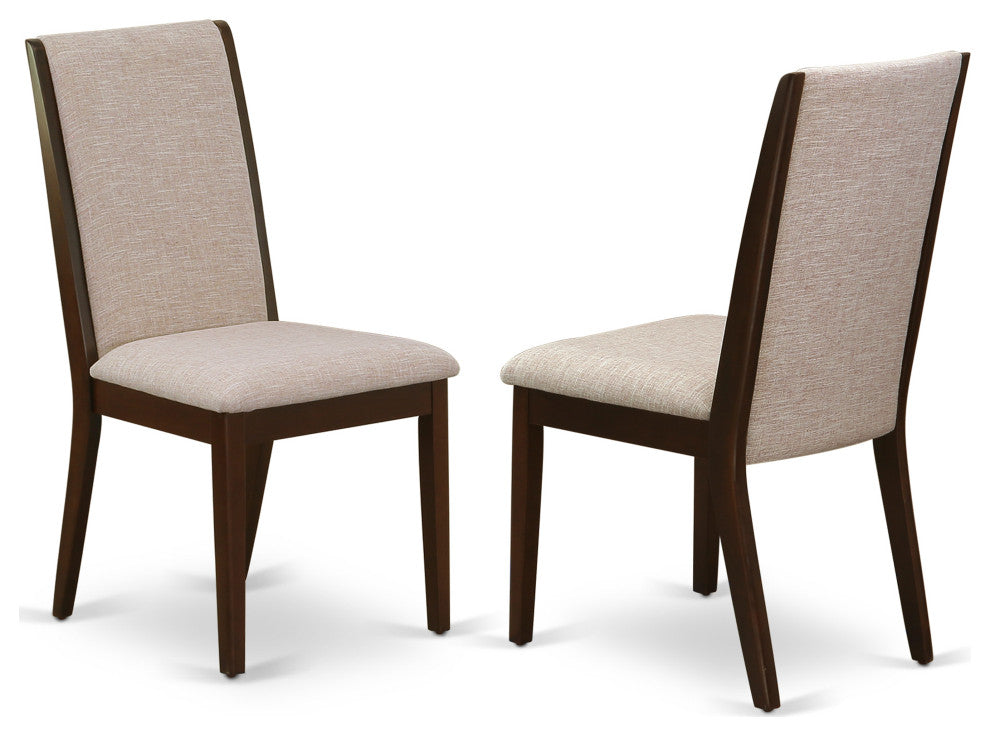 5Pc Dining Set - 4 Parson Chairs,Table Hardwood Structure -High Back & Mahogany