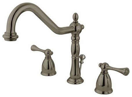 Kingston Brass Widespread Bathroom Faucet With Retail Pop-Up, Brushed Nickel